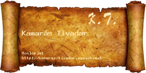 Kamarás Tivadar névjegykártya